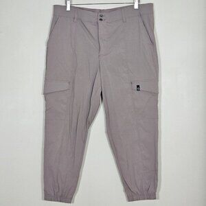 Torrid Joggers Womens 18 Beige Happy Camper Ripstop Crop Active Pockets Stretch